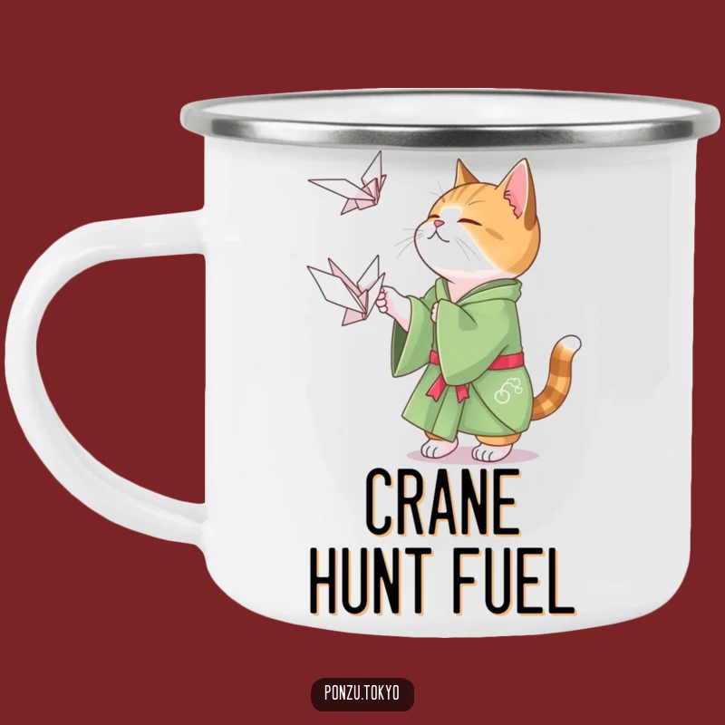 Funny Cat Origami Camping Mug: Adventure Cat Kimono Mug Funny Gift