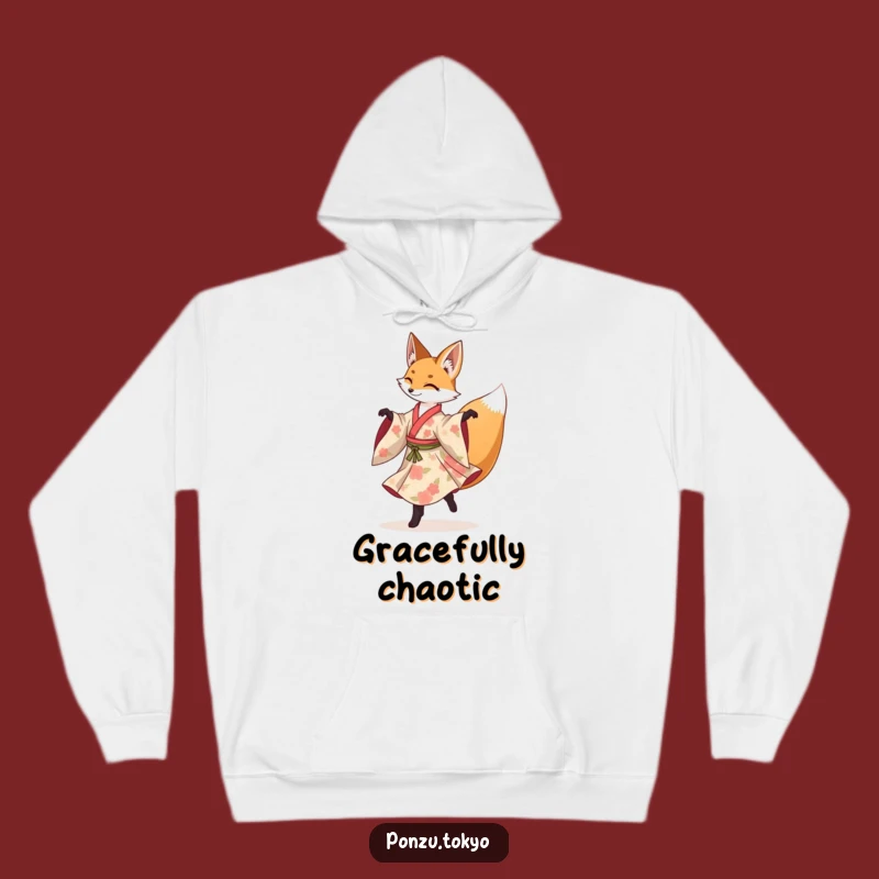 Funny Fox Pirouette Hoodie: Cozy Fox Kimono Dancer Hoodie Funny Gift