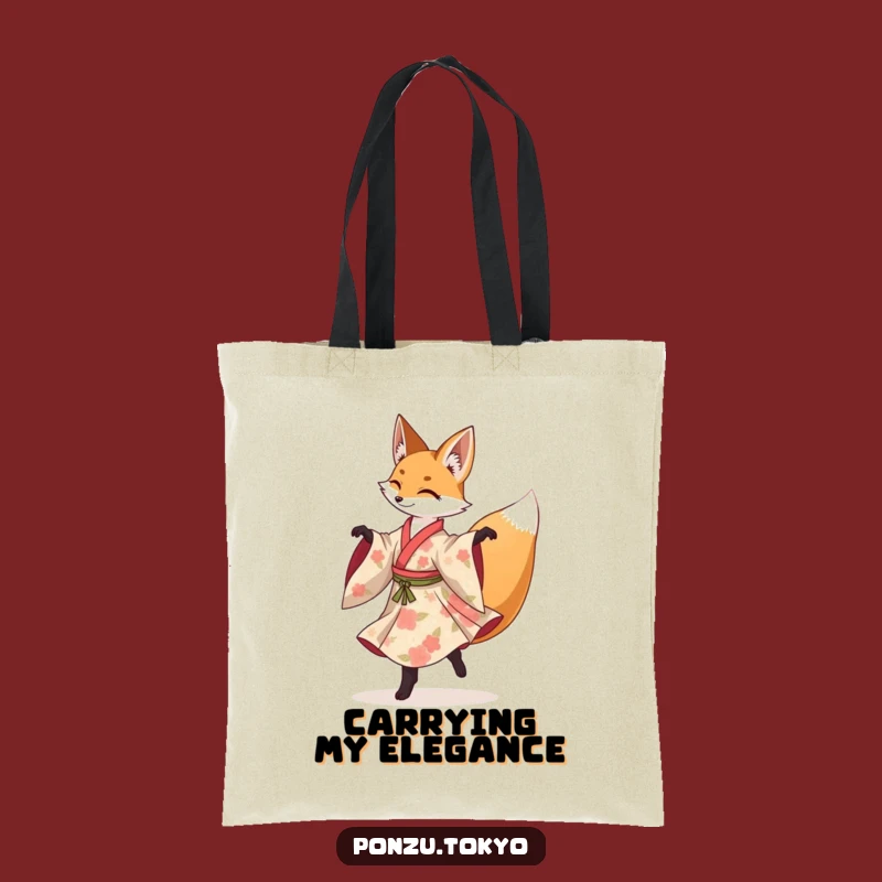 Funny Fox Pirouette Tote Bag: Dancer Fox Kimono Bag Funny Gift